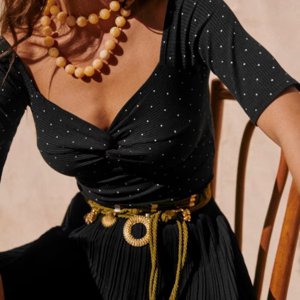 Sezane Polka Dot Caro T-shirt